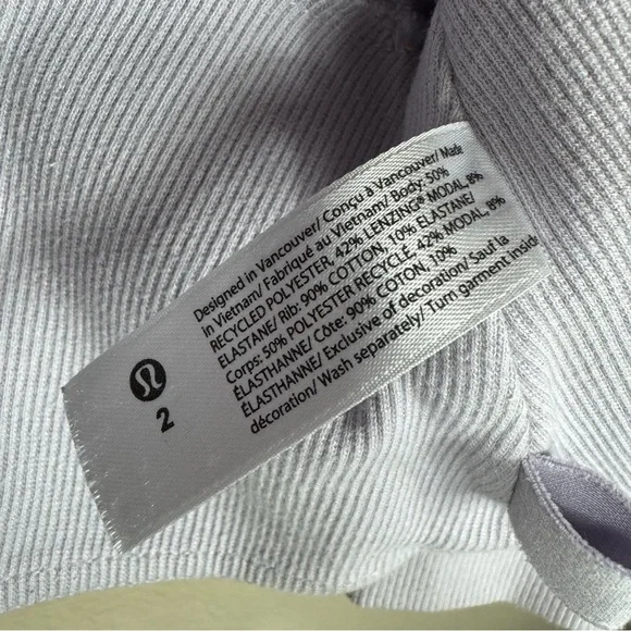 Lululemon Softstreme Ribbed-Hem Pullover Faint Lavender size 2 B - Picture 9 of 13